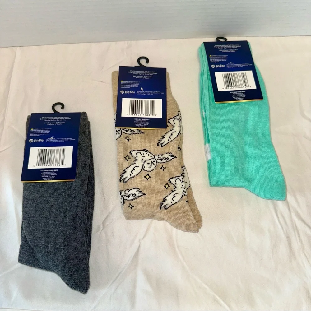Harry Potter Lovers & Fans Adult Socks 3-Pack Great Christmas Gift‎ Unisex NWT